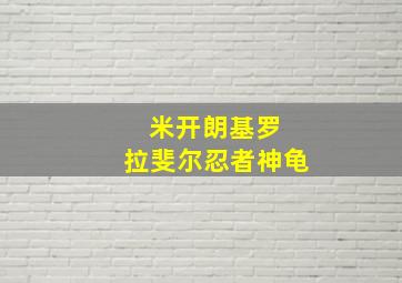 米开朗基罗 拉斐尔忍者神龟